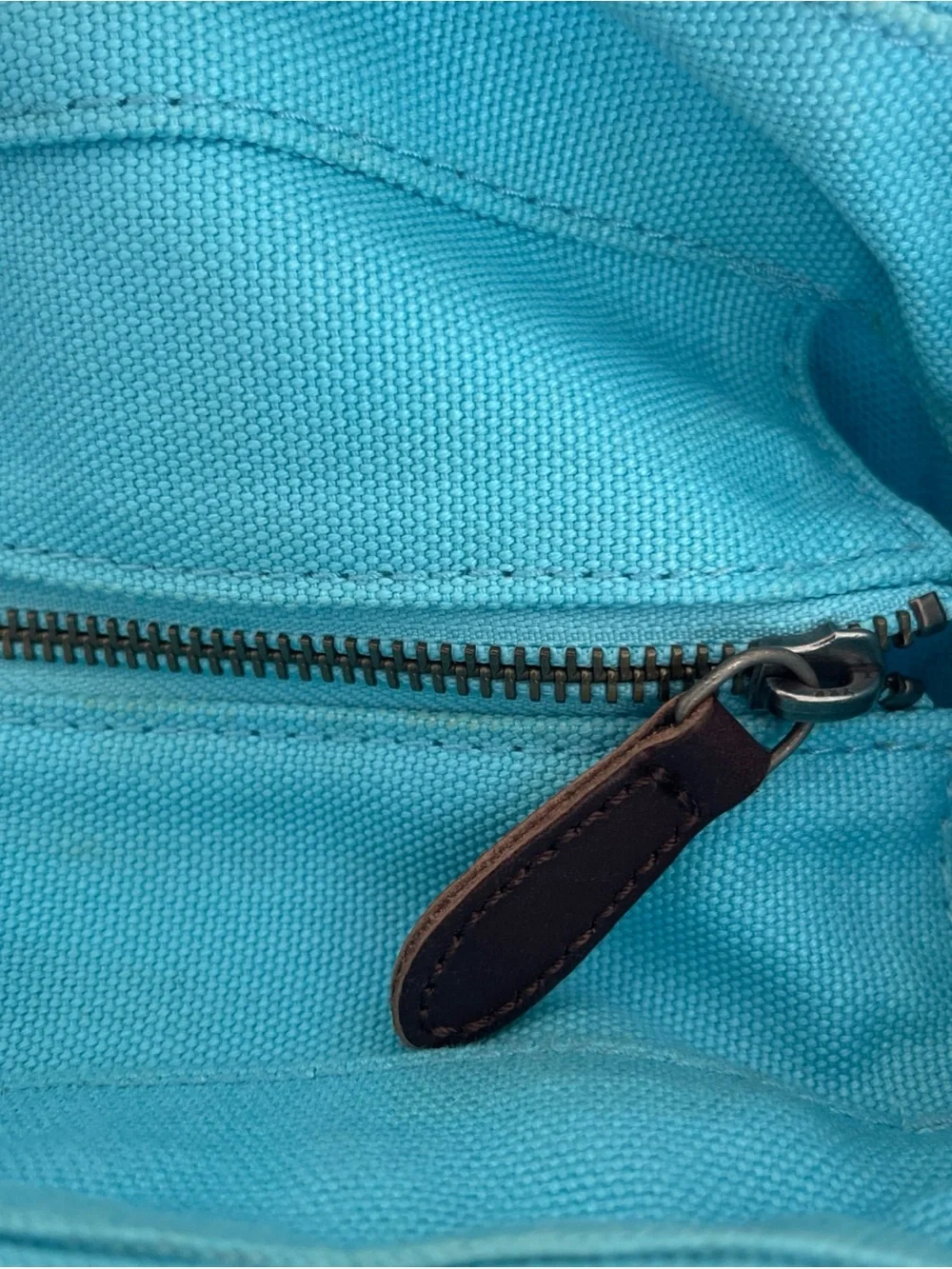Polo Ralph Lauren  Light Blue Big Pony Zip Cotton Canvas Tote Bag RARE